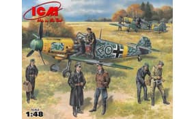 Bf-109F-2 с пилотами и техниками Ввс Германии