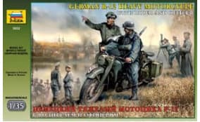 Нем. Мотоцикл Р-12 с водителем и офицером