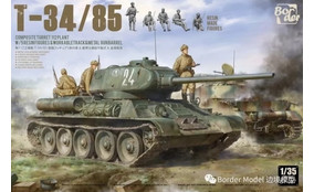 T-34/85, Composite Turret, 112 Plant w/5 Resin Figures, Metal Gun Barrel, Workable Tracks
